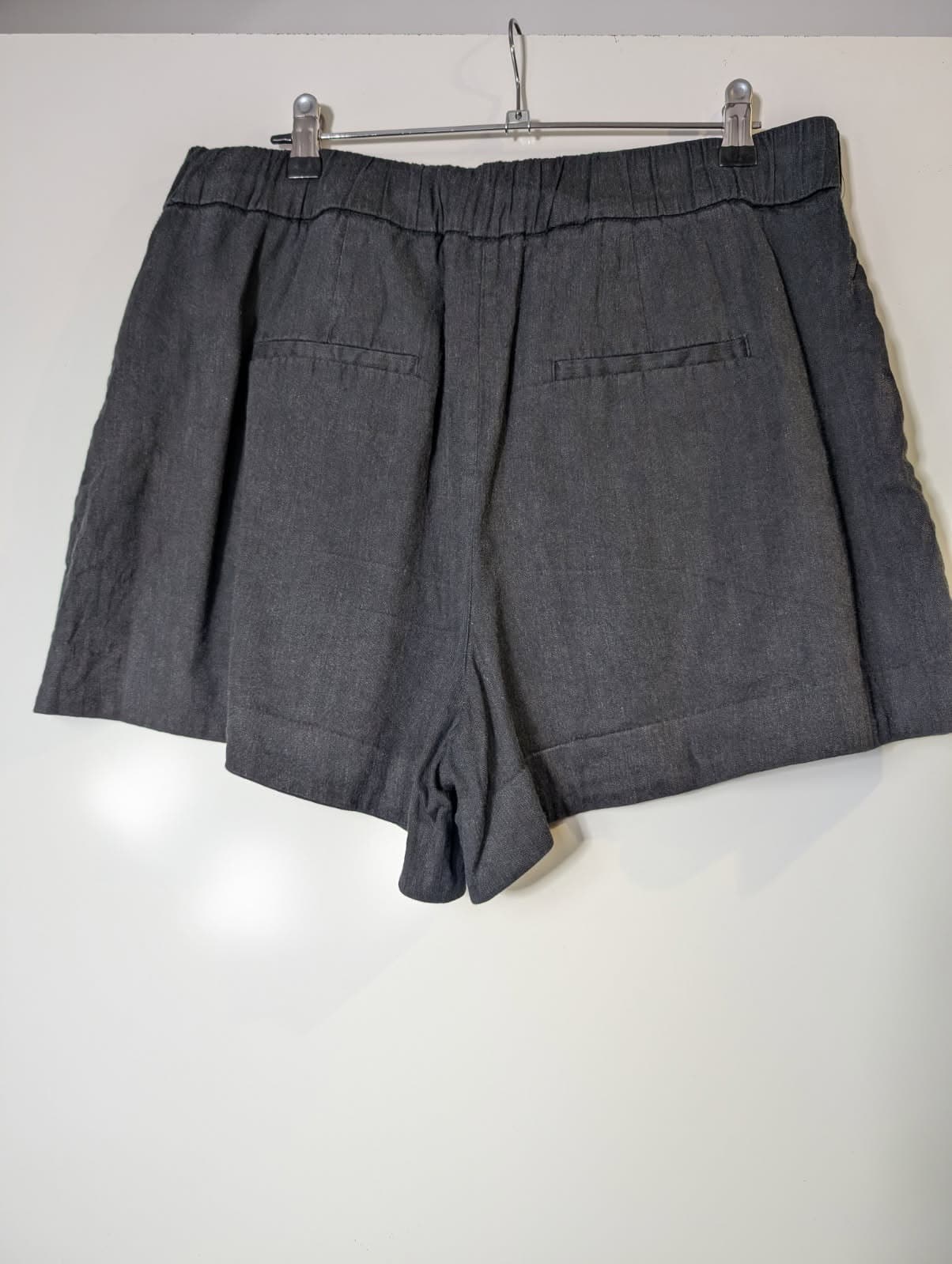 Witchery Linen Blend Elastic Waist Shorts Charcoal Grey Size 12 — photo 4 of 7