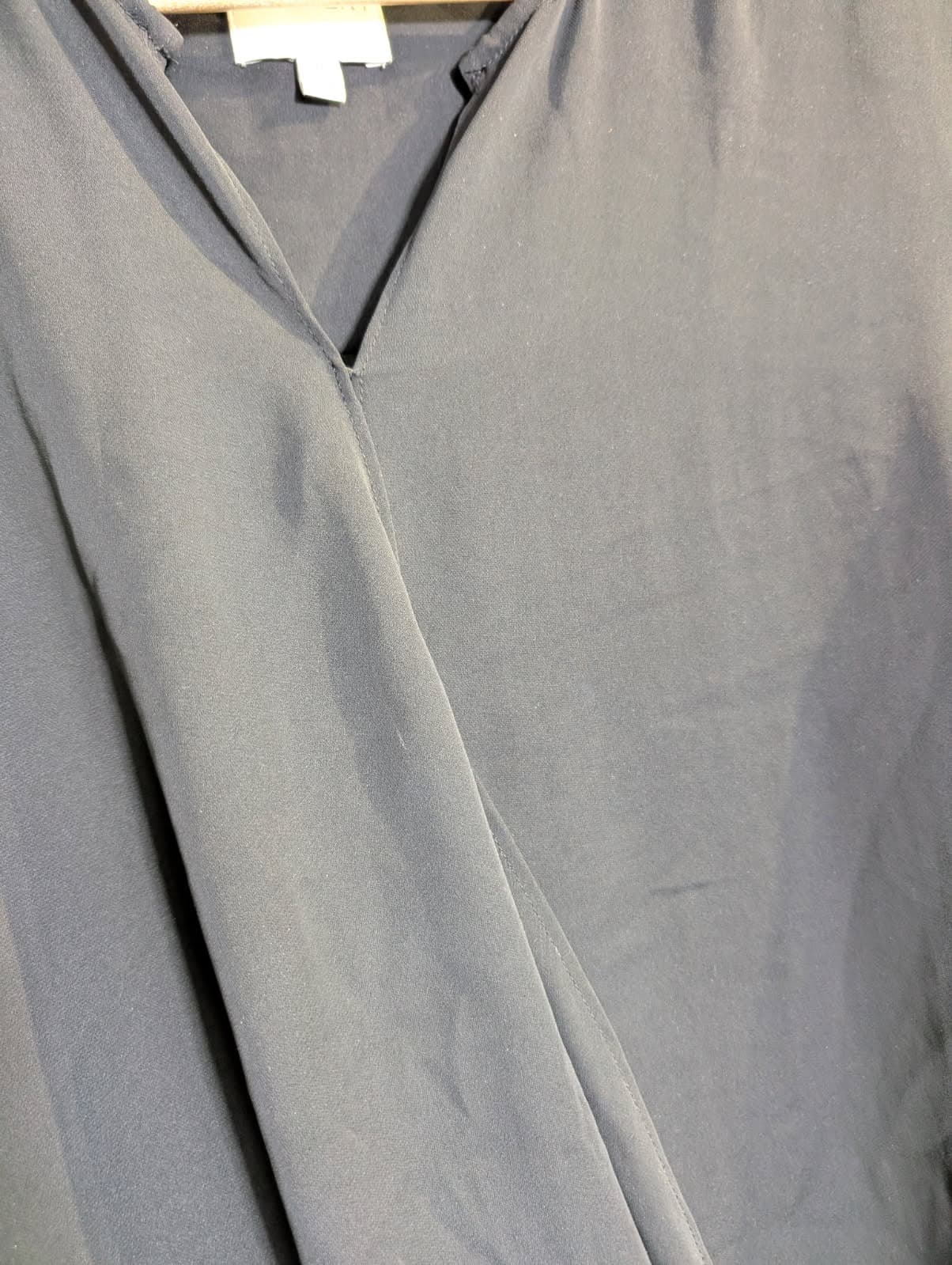 Witchery Long Sleeve Faux Wrap Blouse Black Size 8 — photo 2 of 7