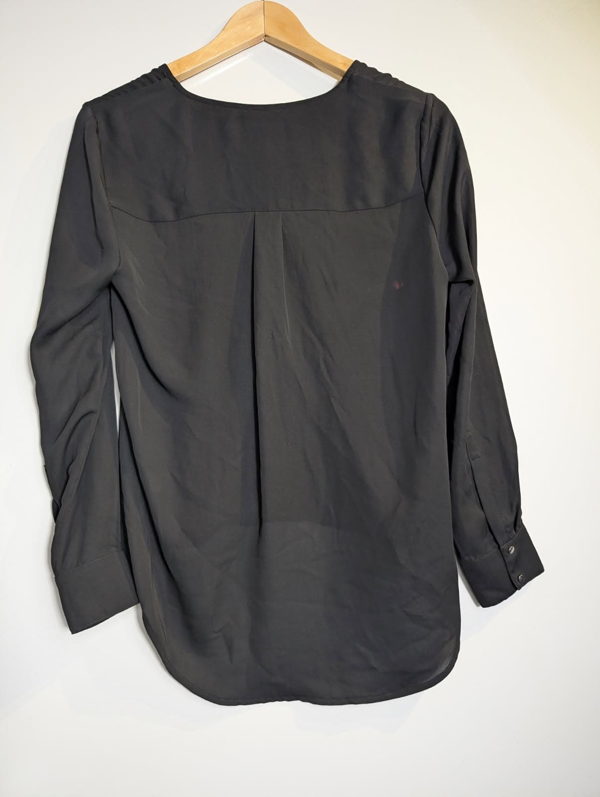 Witchery Long Sleeve Faux Wrap Blouse Black Size 8 — photo 4 of 7