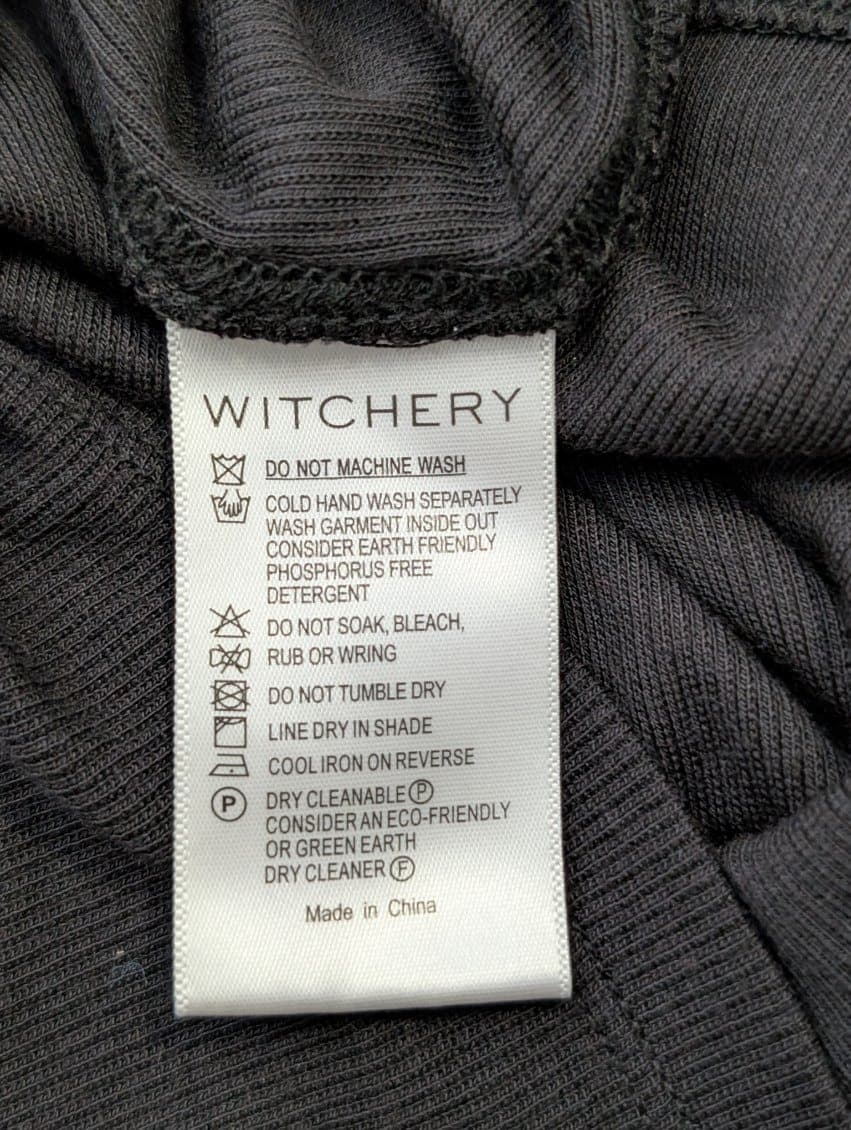 Witchery Ribbed Mock Neck Long Sleeve Top - Black Size M — photo 6 of 7