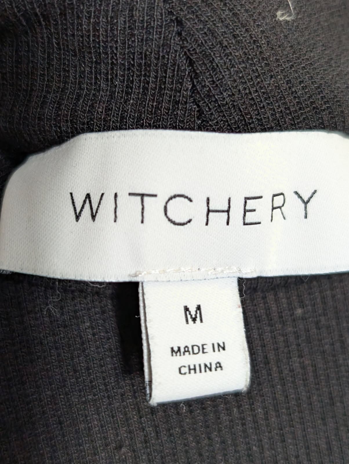 Witchery Ribbed Mock Neck Long Sleeve Top - Black Size M — photo 7 of 7
