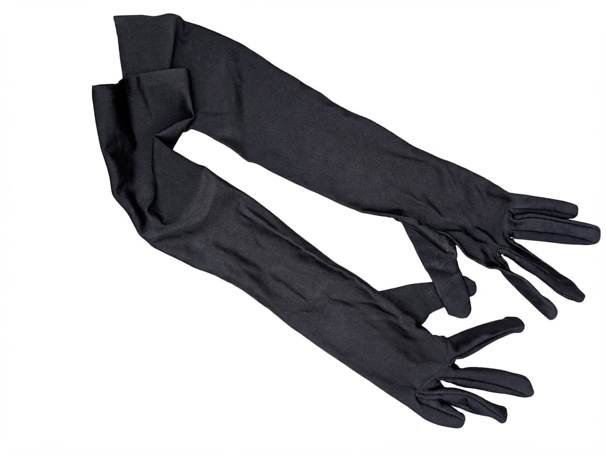 Women's Black Satin Opera Length Evening Gloves One Size — photo 1 of 7