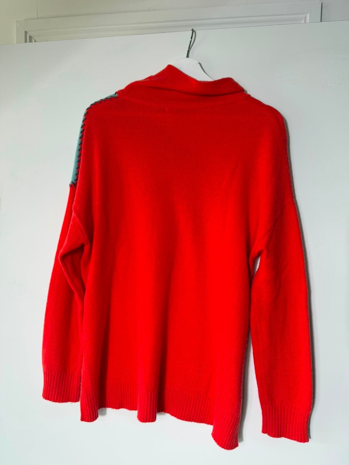 Zaket & Plover Colorblock Turtleneck Sweater Red and Teal Size M — photo 5 of 5