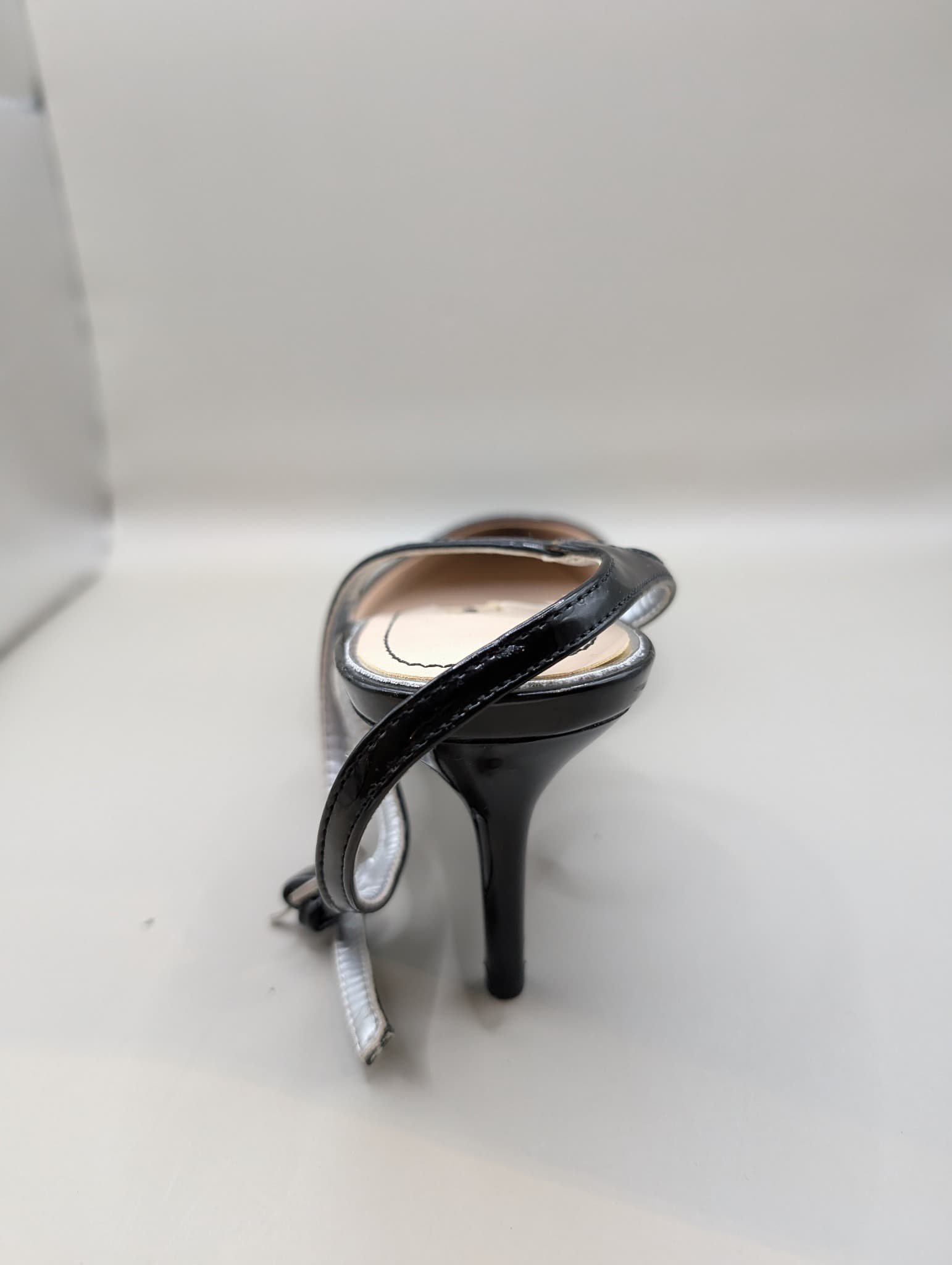 Zara Basic Patent Pointed Toe Slingback Heels Black EU 41 — photo 3 of 8
