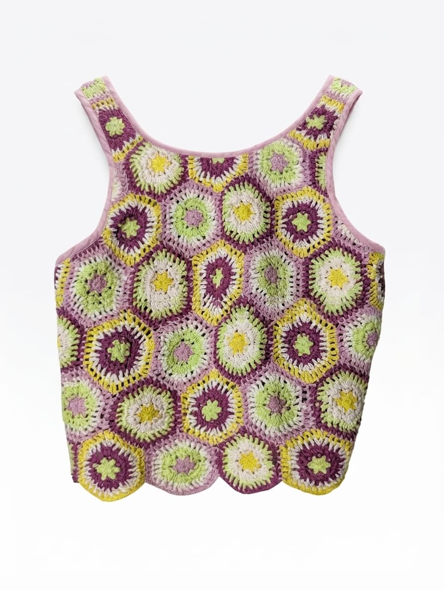 Zara Crochet Granny Square Tank Top - Girls 13-14 / Adult XS — photo 1 of 6