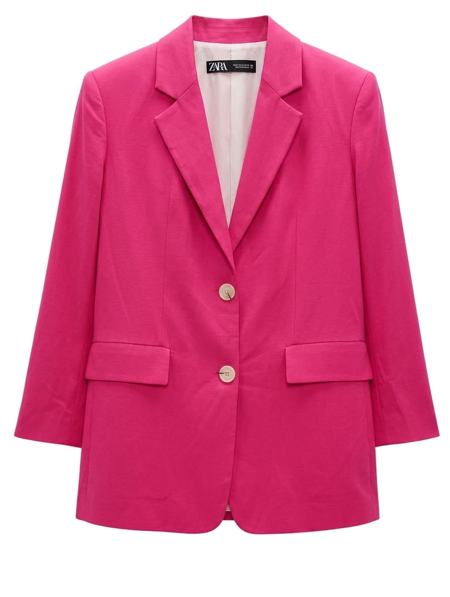 Zara Hot Pink Double-Button Blazer - Size S — photo 1 of 7