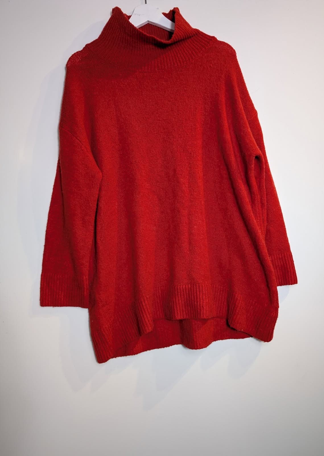 Zara Knit Oversized Turtleneck Sweater Red Women's Size S — photo 3 of 3