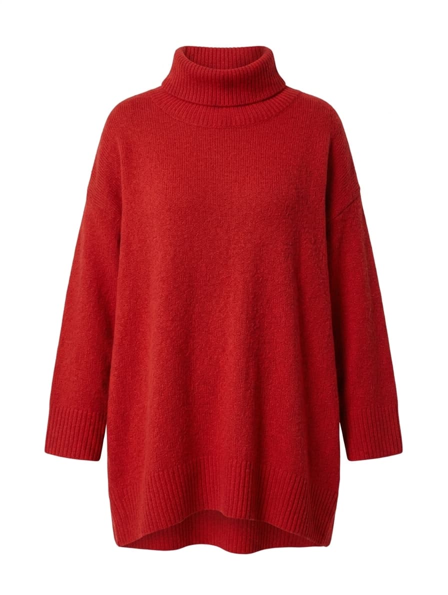 Zara Knit Oversized Turtleneck Sweater Red Women's Size S — photo 1 of 3