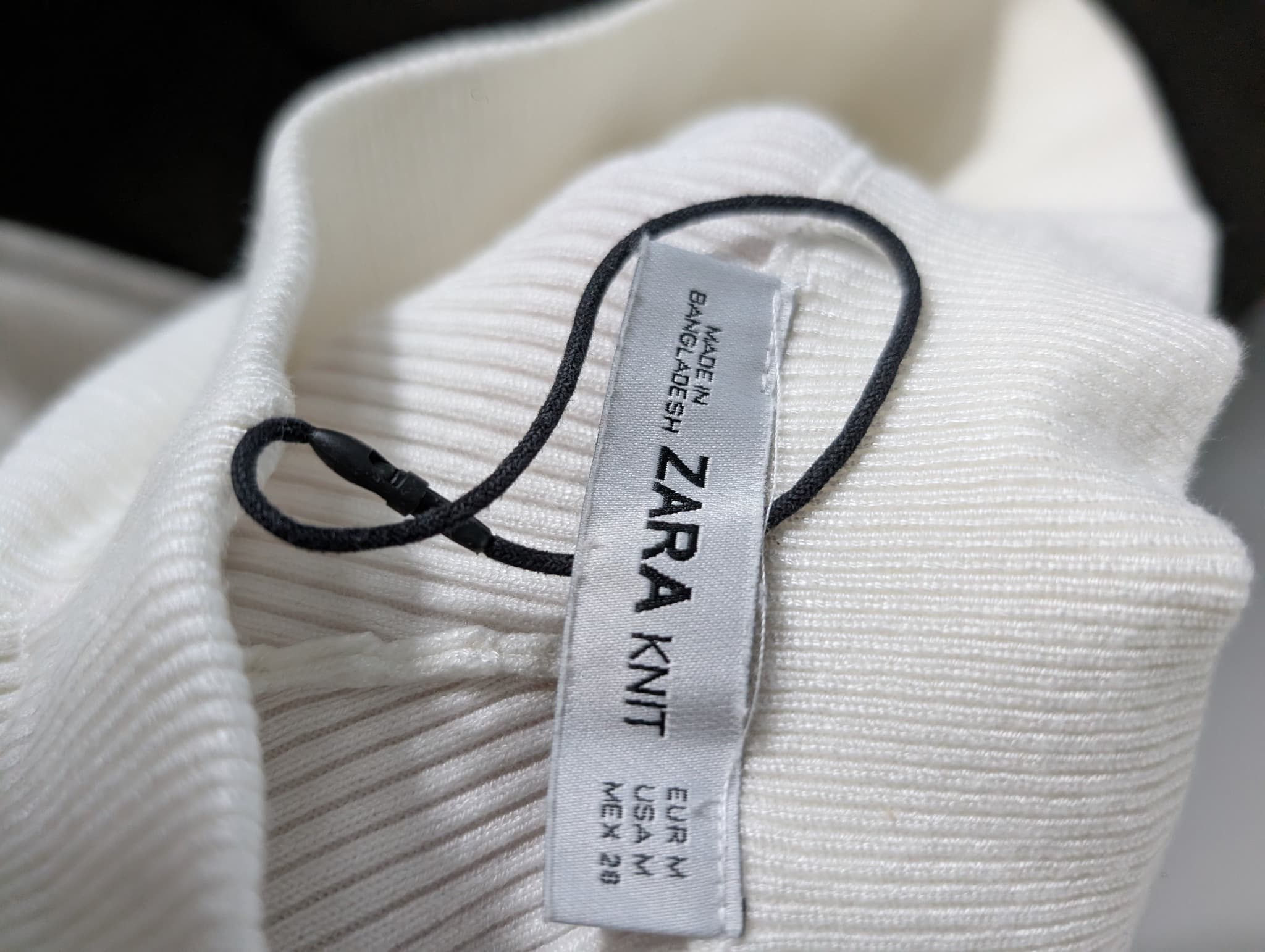 Zara Knit Ribbed Wide Leg Pants White Size M — photo 5 of 7
