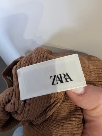 Zara Ribbed Knit Tank Top Brown Women's Large — photo 5 of 6