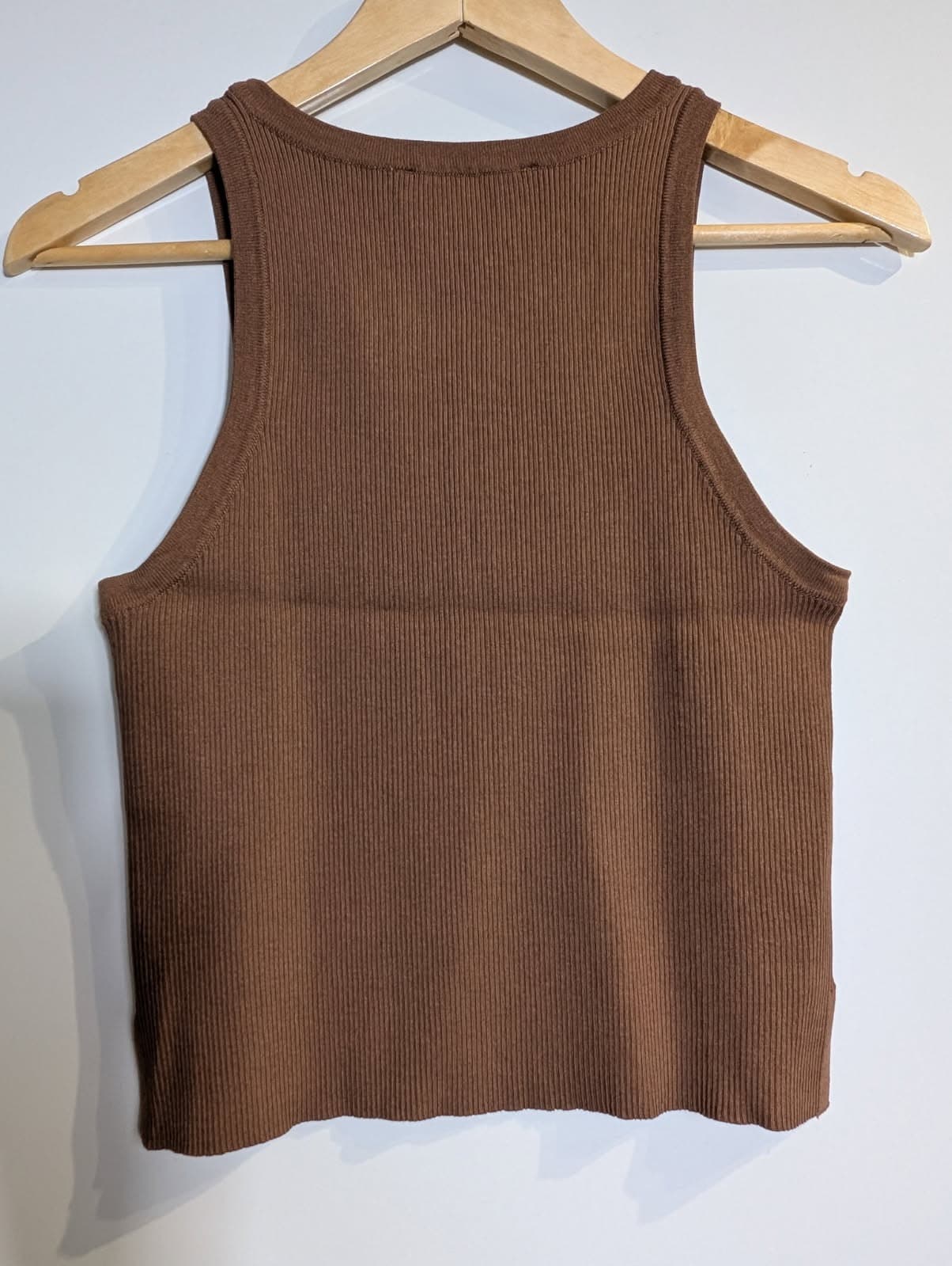 Zara Ribbed Knit Tank Top Brown Women's Large — photo 6 of 6