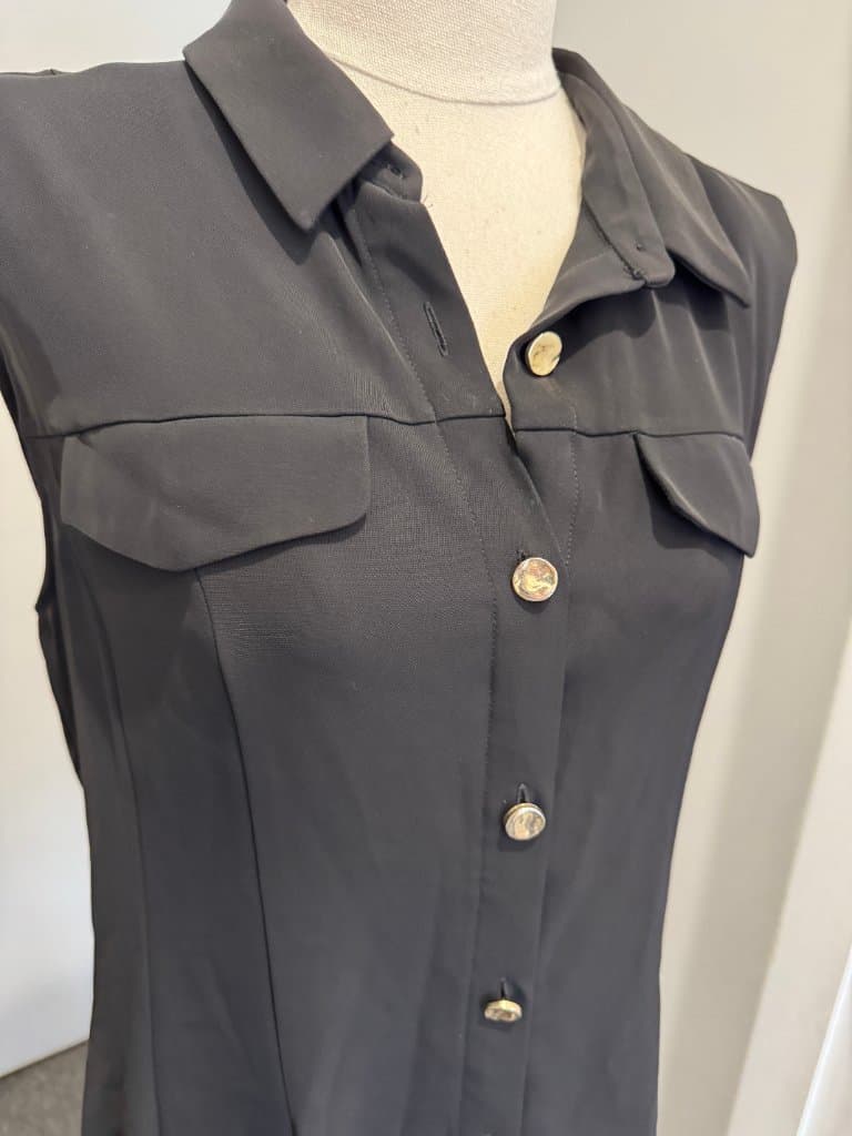 Zara Sleeveless Button-Down Shirt Dress - Black Size XL — photo 7 of 7