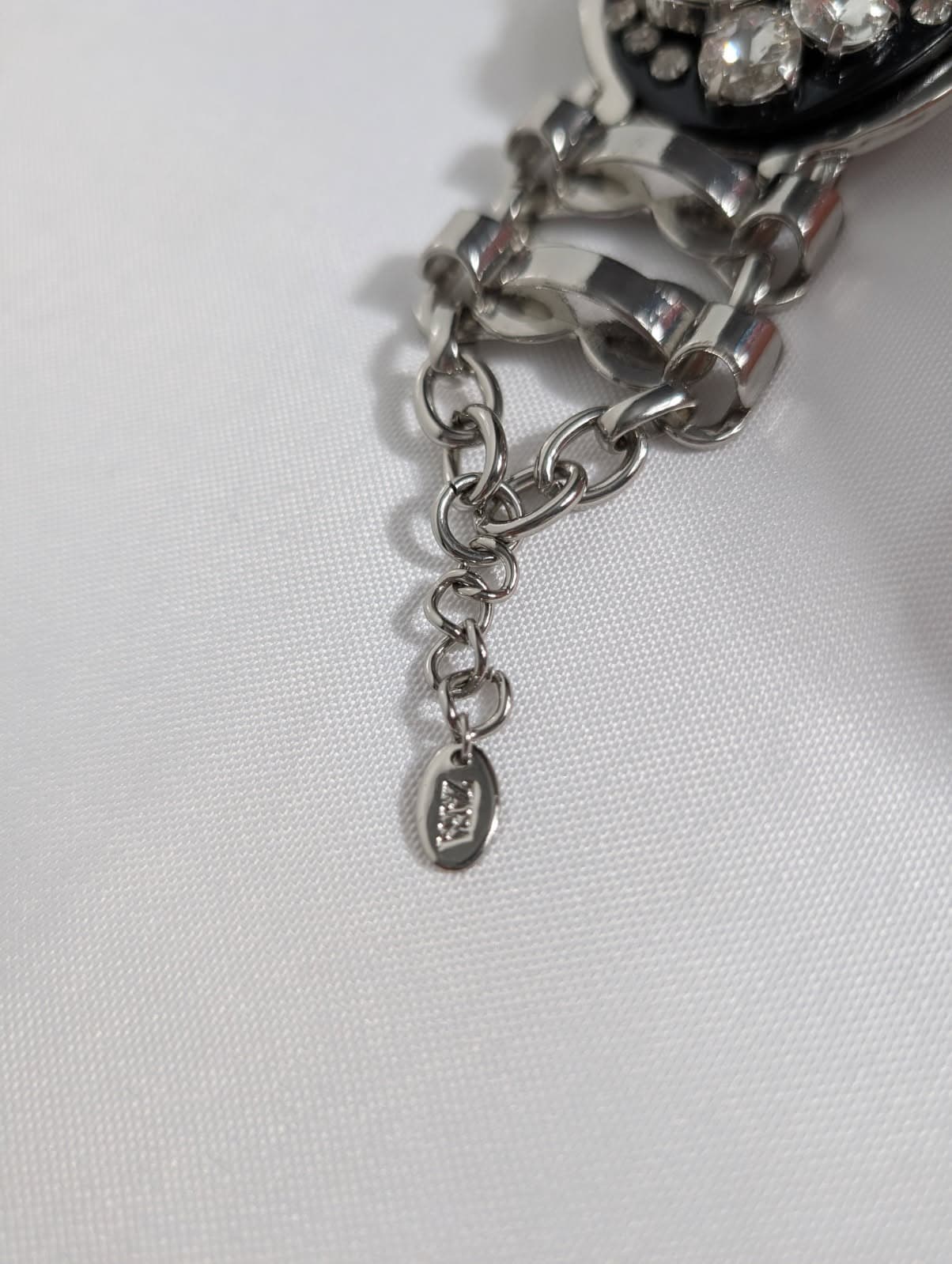Zara Statement Rhinestone Link Bracelet Silver Tone — photo 3 of 5