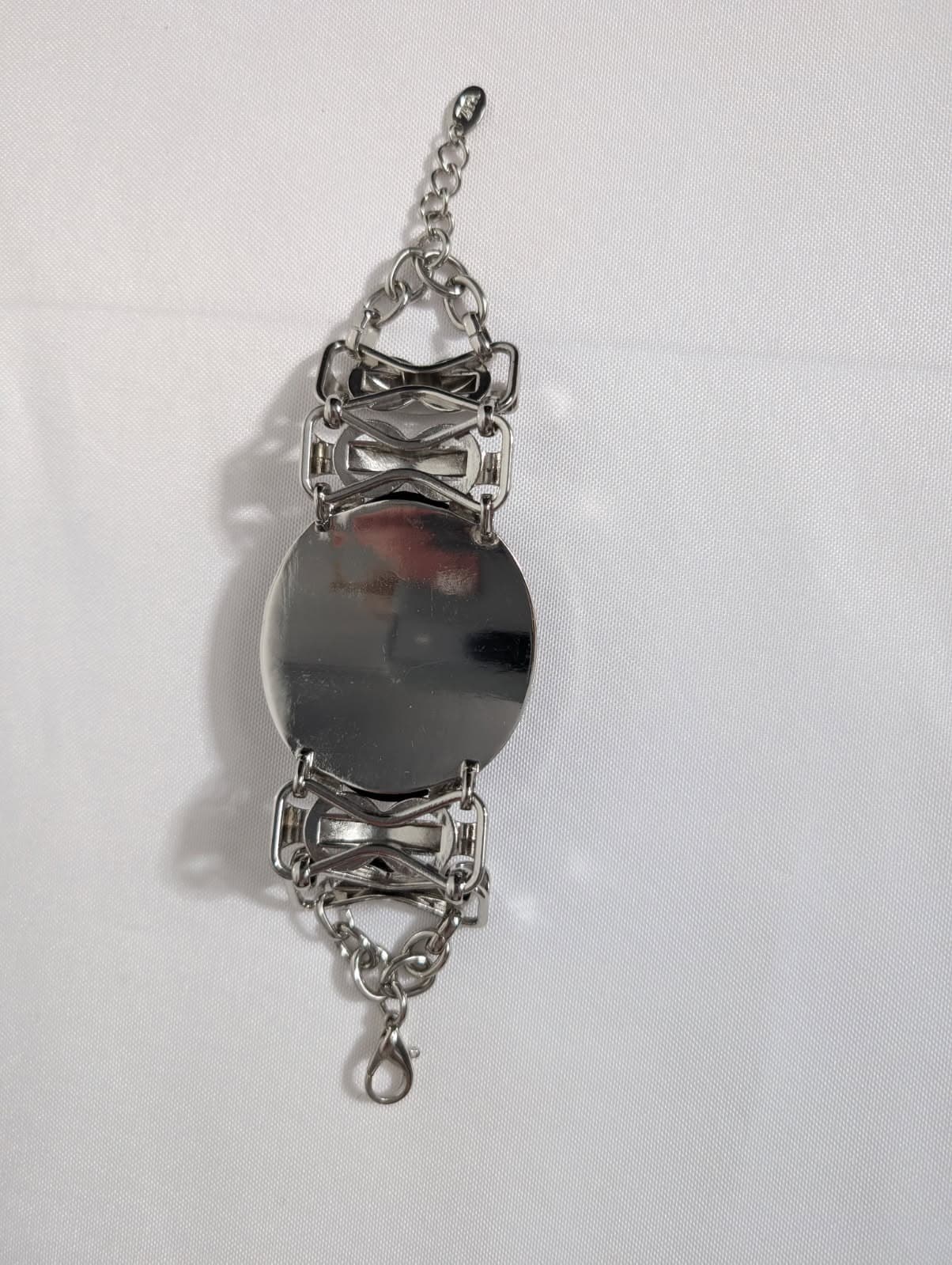 Zara Statement Rhinestone Link Bracelet Silver Tone — photo 5 of 5