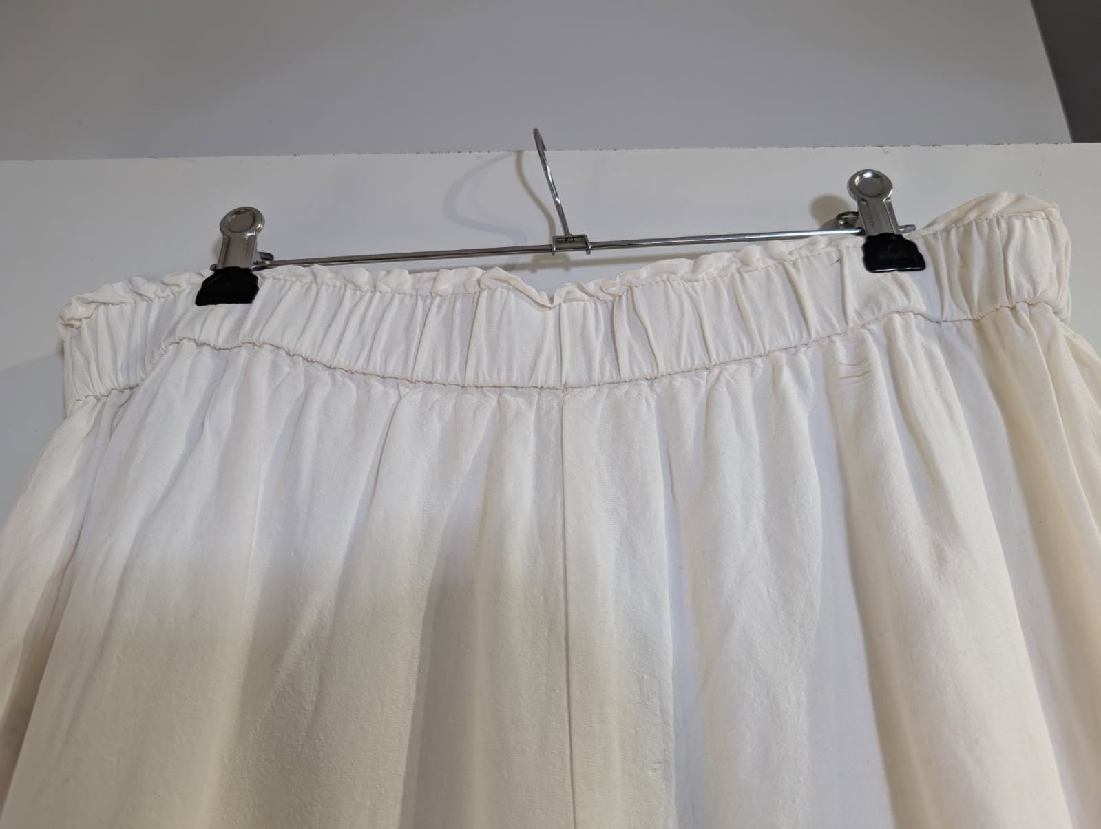 Zara Wide-Leg Linen-Blend Trousers White Women's Size L — photo 2 of 9