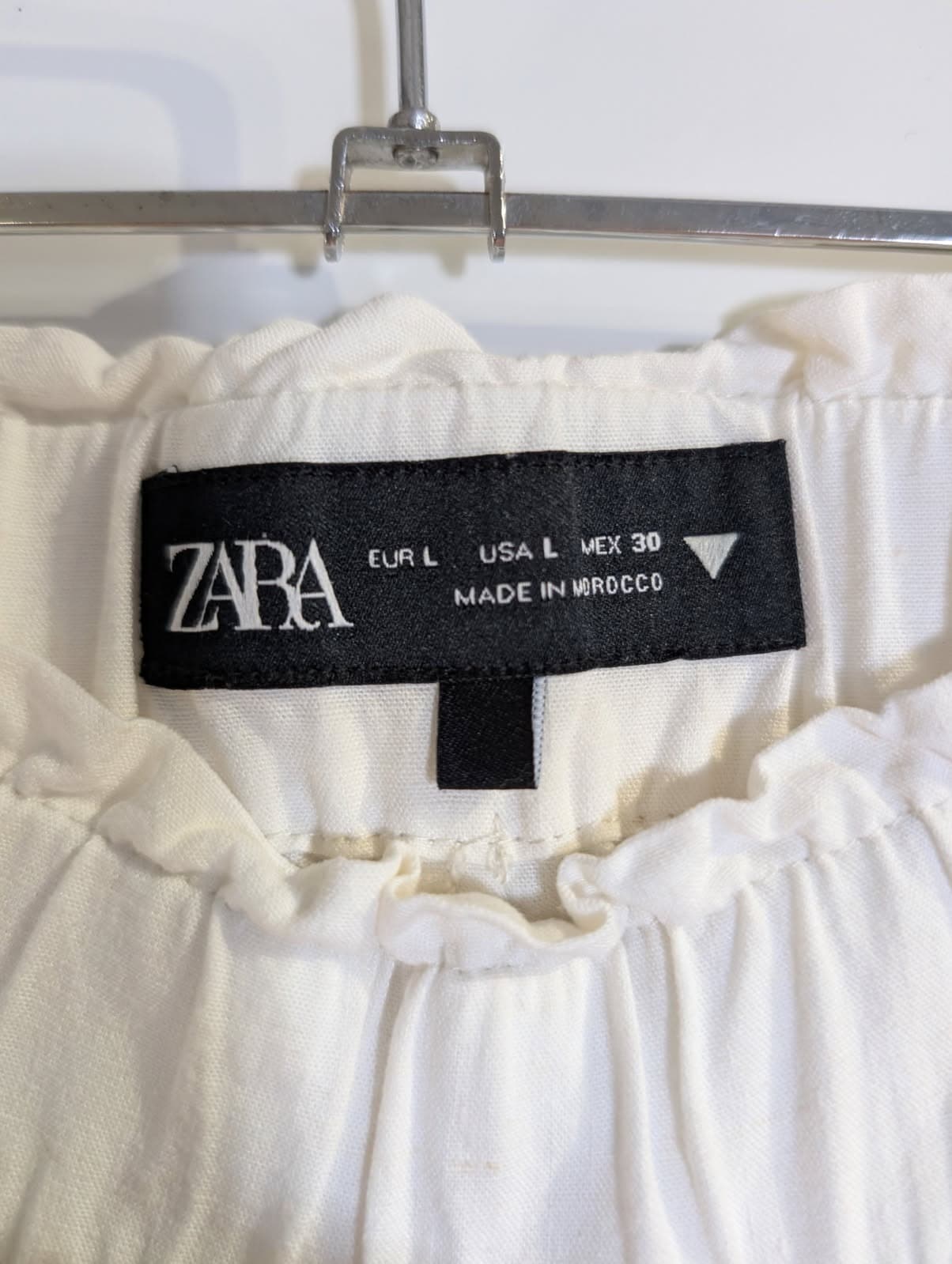 Zara Wide-Leg Linen-Blend Trousers White Women's Size L — photo 3 of 9