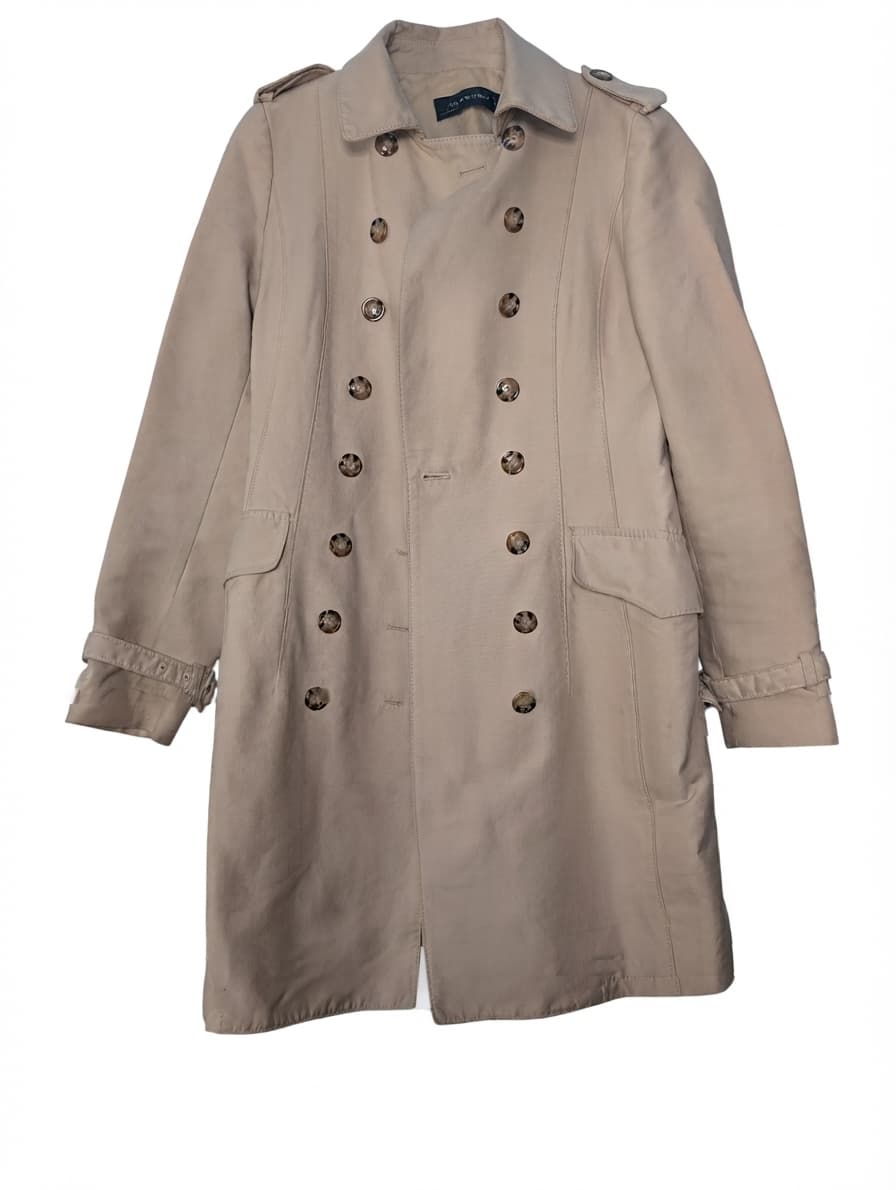 ZARA WOMAN Double-Breasted Trench Coat Beige Size M — photo 1 of 9
