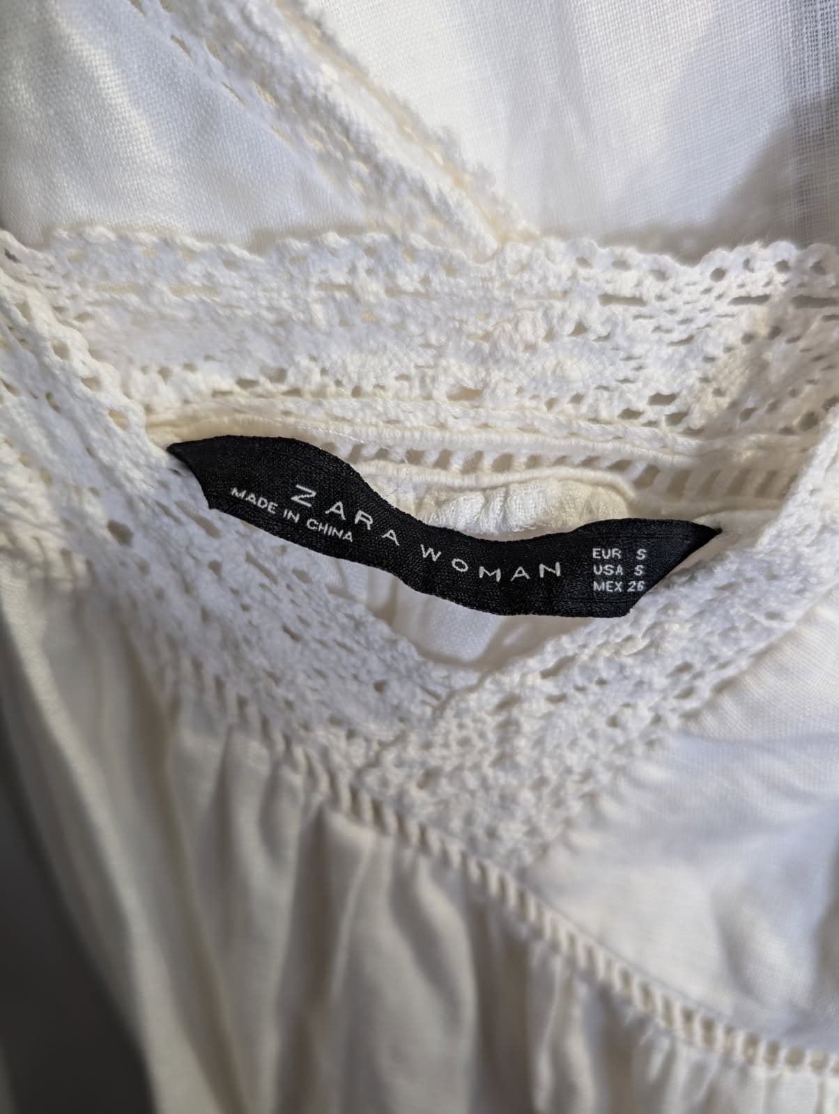 Zara Woman Embroidered Linen Blend Sundress White & Blue Floral Size S — photo 3 of 9