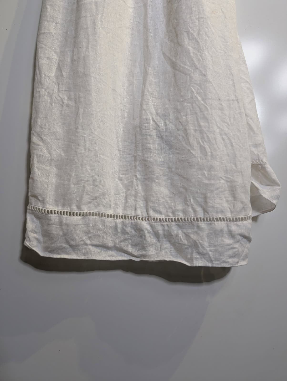 Zara Woman Embroidered Linen Blend Sundress White & Blue Floral Size S — photo 9 of 9