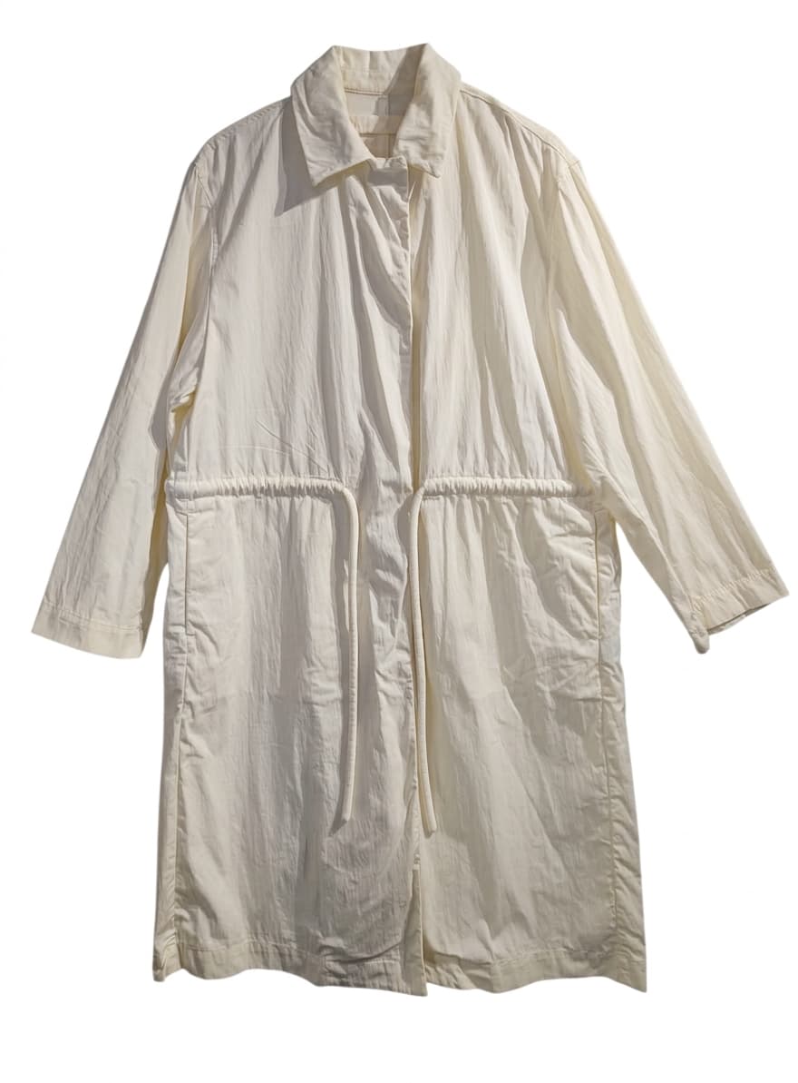 Zara Women's Drawstring Long Coat - Cream Size M — photo 1 of 10