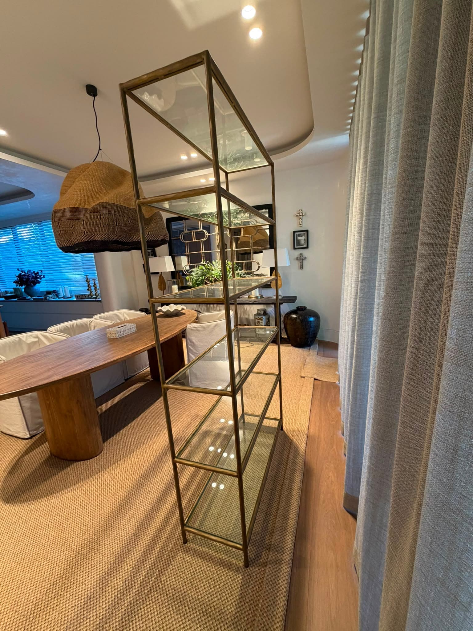 Zayden Metal & Glass Shelving Unit Gold Frame Etagere Bookshelf 200cm BRAND NEW — photo 2 of 6