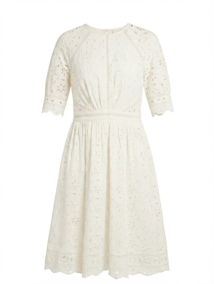 Zimmermann Eyelet Lace Midi Dress White Size 3 — photo 1 of 5