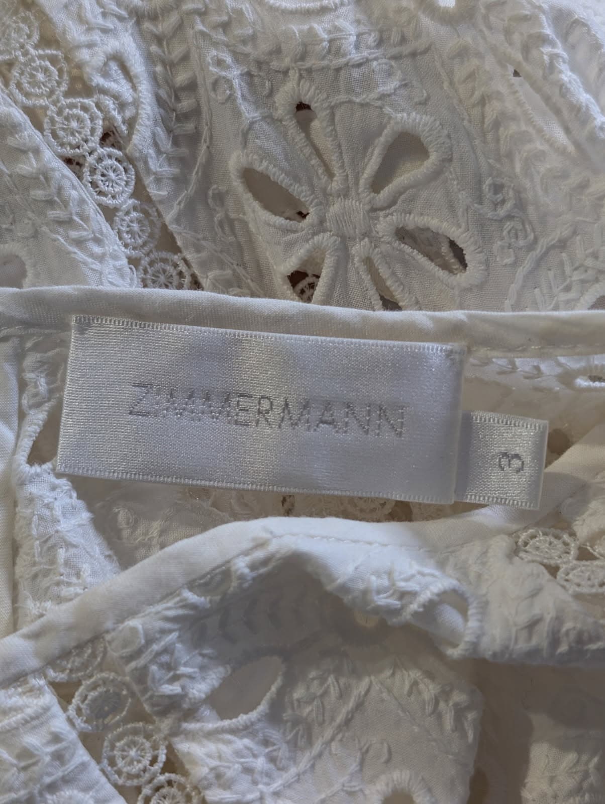 Zimmermann Eyelet Lace Midi Dress White Size 3 — photo 3 of 5