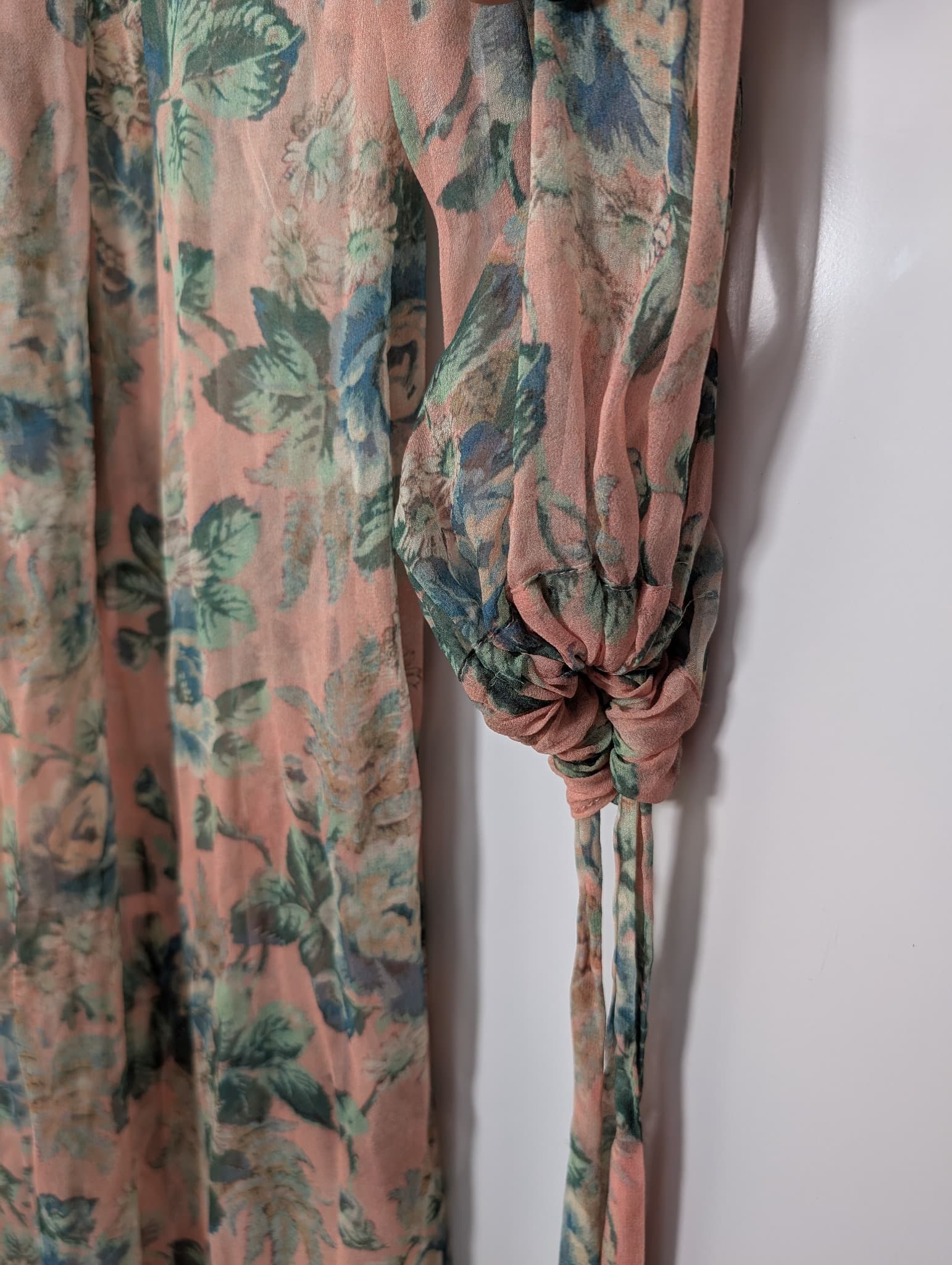 Zimmermann Floral Silk Slip Dress and Duster Robe Set Pink Size 0 — photo 6 of 12