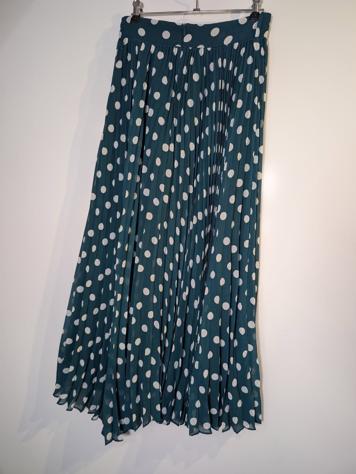 Zimmermann Pleated Midi Skirt Dark Green Polka Dot Size 1 — photo 3 of 4