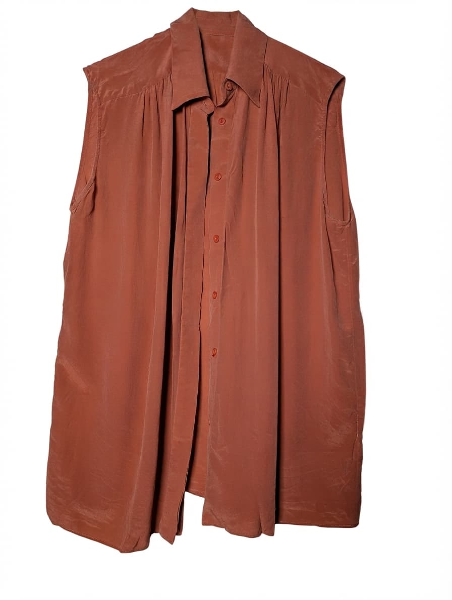 Zimmermann Silk Sleeveless Button-Down Blouse Rust Orange Size 3 — photo 1 of 6