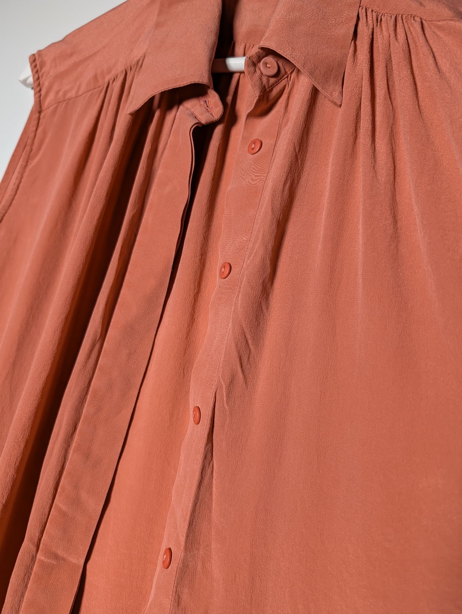 Zimmermann Silk Sleeveless Button-Down Blouse Rust Orange Size 3 — photo 2 of 6