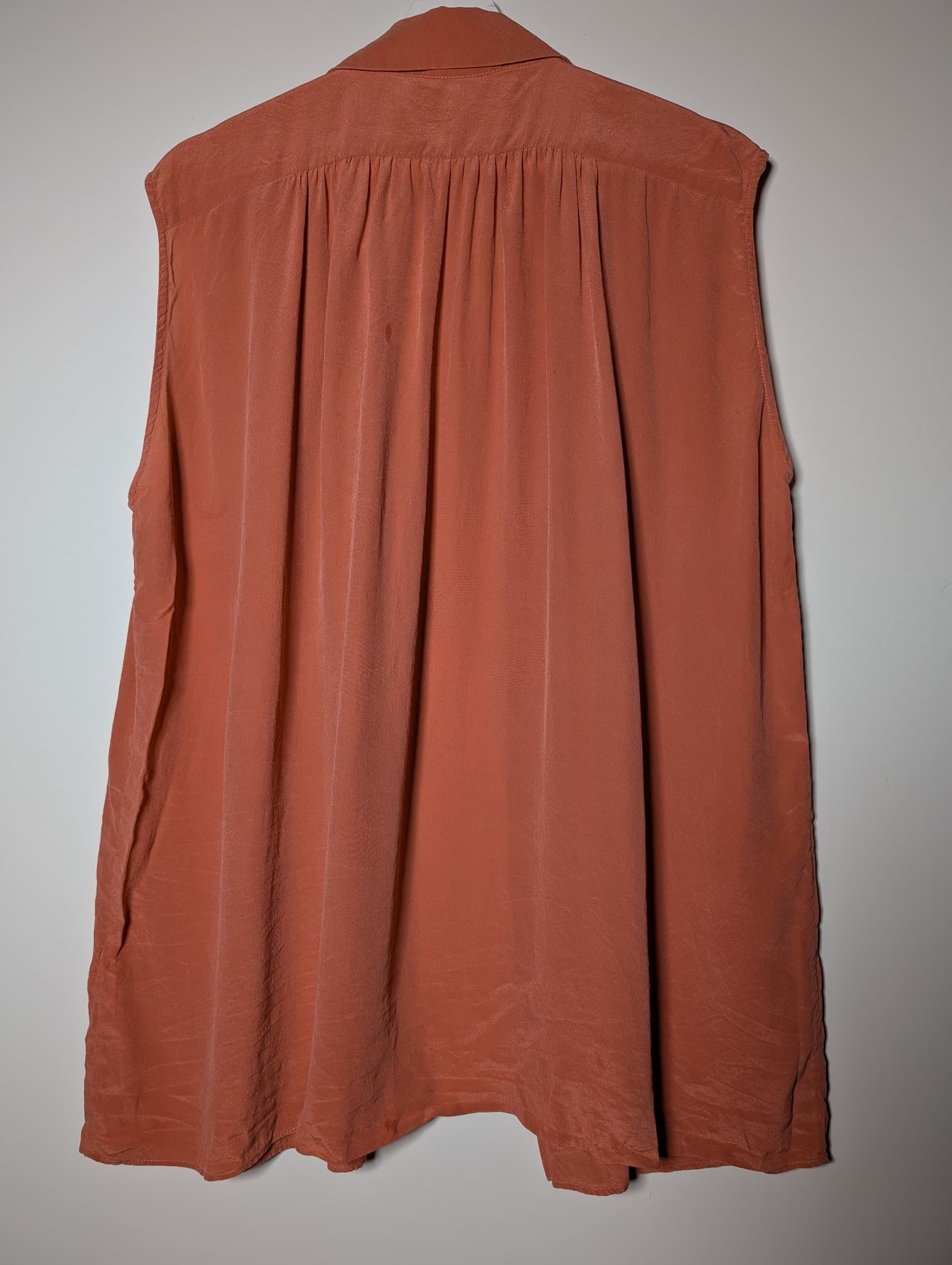 Zimmermann Silk Sleeveless Button-Down Blouse Rust Orange Size 3 — photo 4 of 6