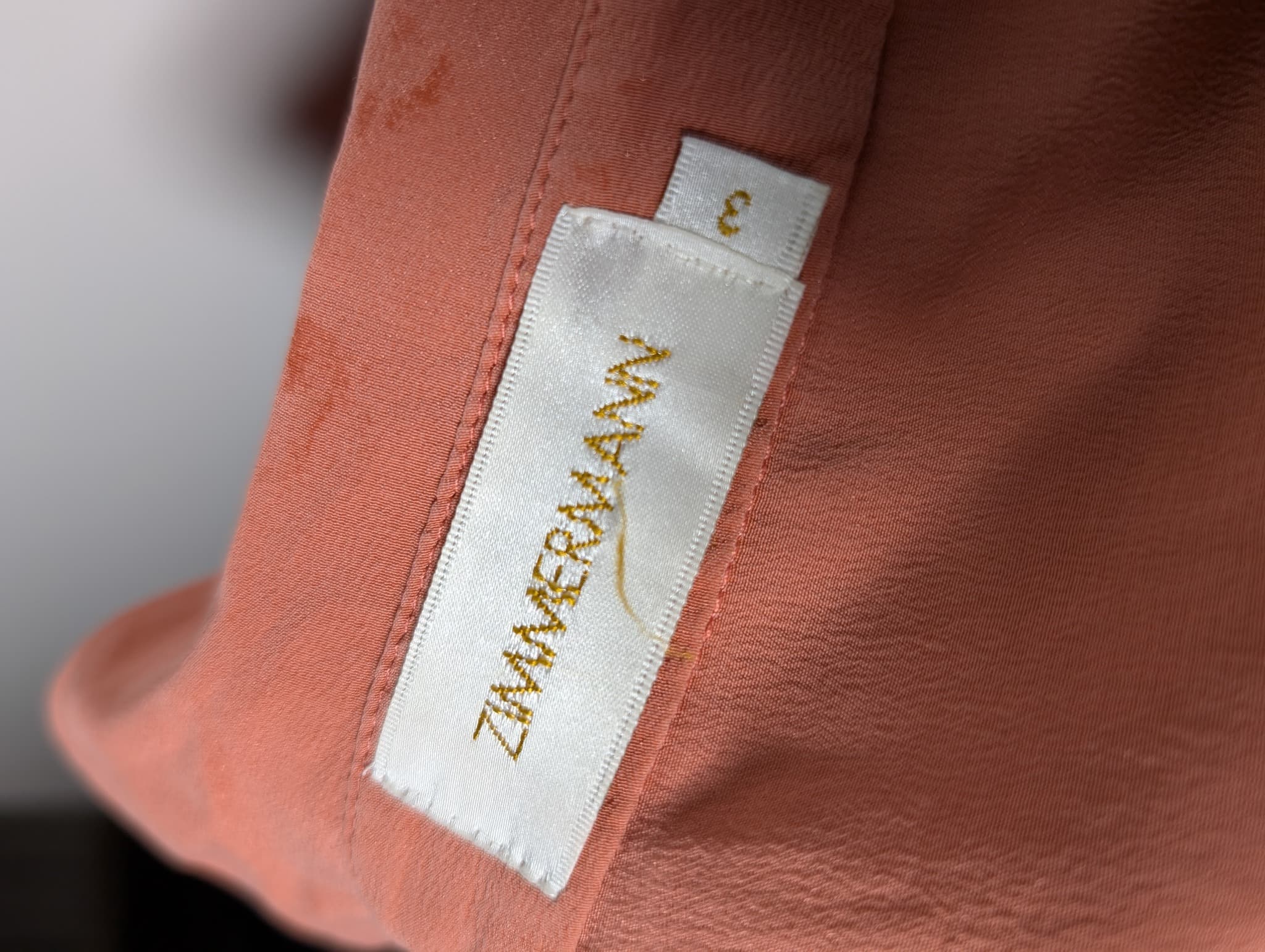 Zimmermann Silk Sleeveless Button-Down Blouse Rust Orange Size 3 — photo 5 of 6