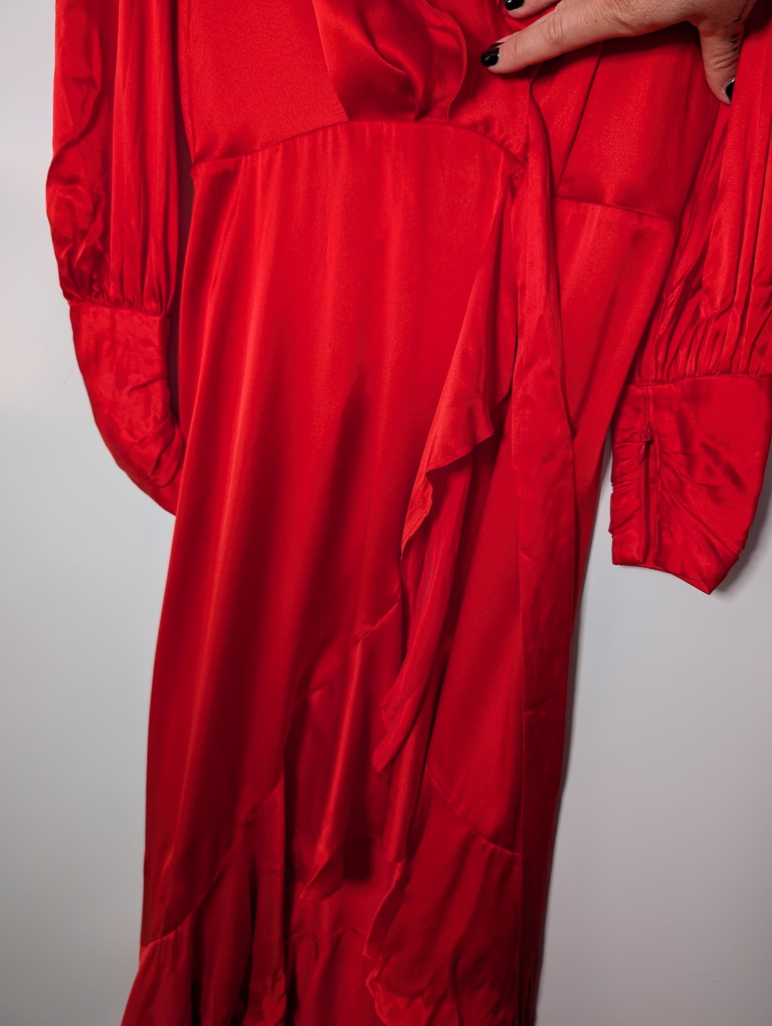 Zimmermann Silk Wrap Midi Dress Red Size 0P — photo 5 of 9