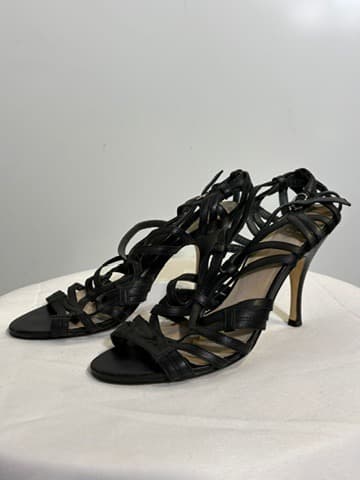 Zoe Wittner Strappy Leather Heeled Sandals Black EU 38 — photo 1 of 4