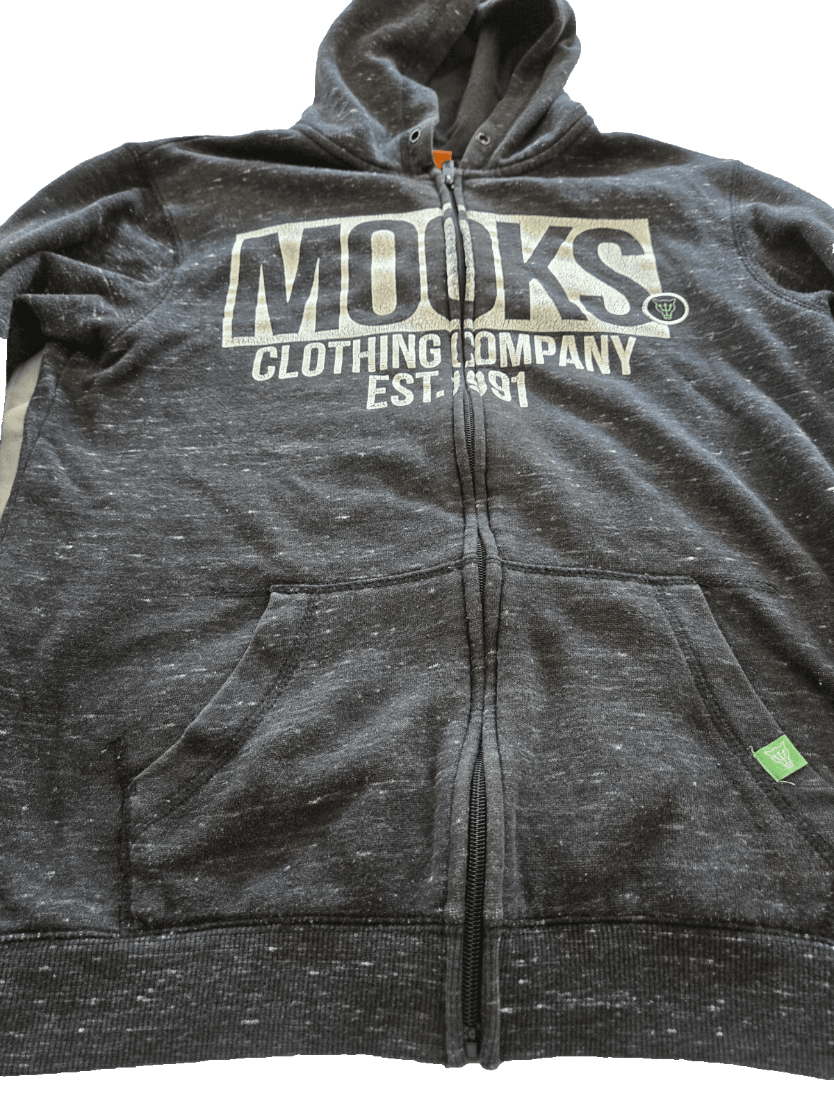 Boys Mooks Black / White specks Jacket with Hoodie - Size 16 — photo 6 of 9