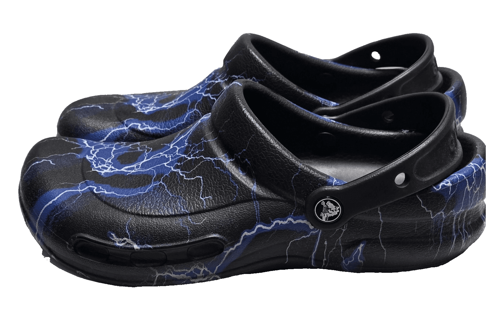 Crocs Black Bolts Blue Lightning Work Clog Slip Resistant Shoes Men's Size 7 — photo 5 of 8
