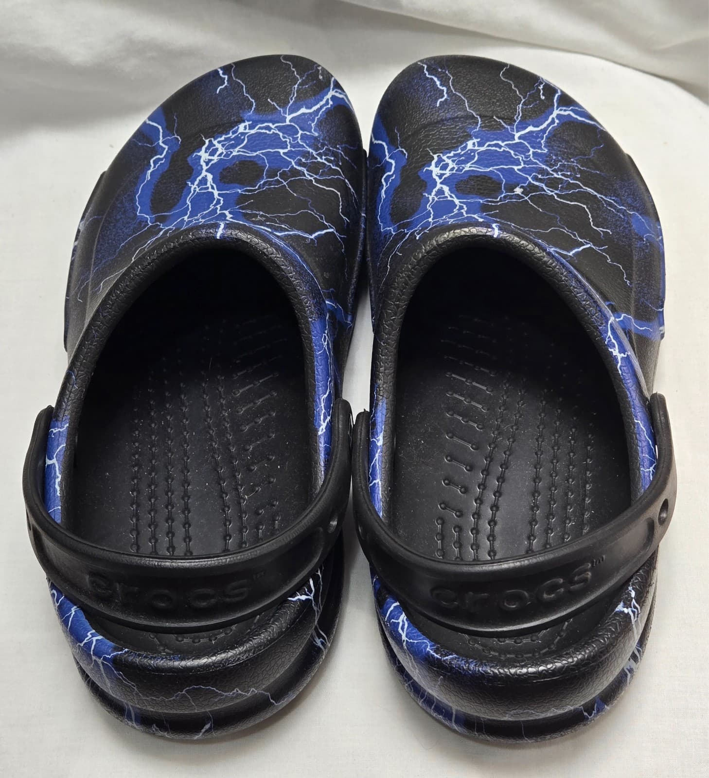 Crocs Black Bolts Blue Lightning Work Clog Slip Resistant Shoes Men's Size 7 — photo 6 of 8