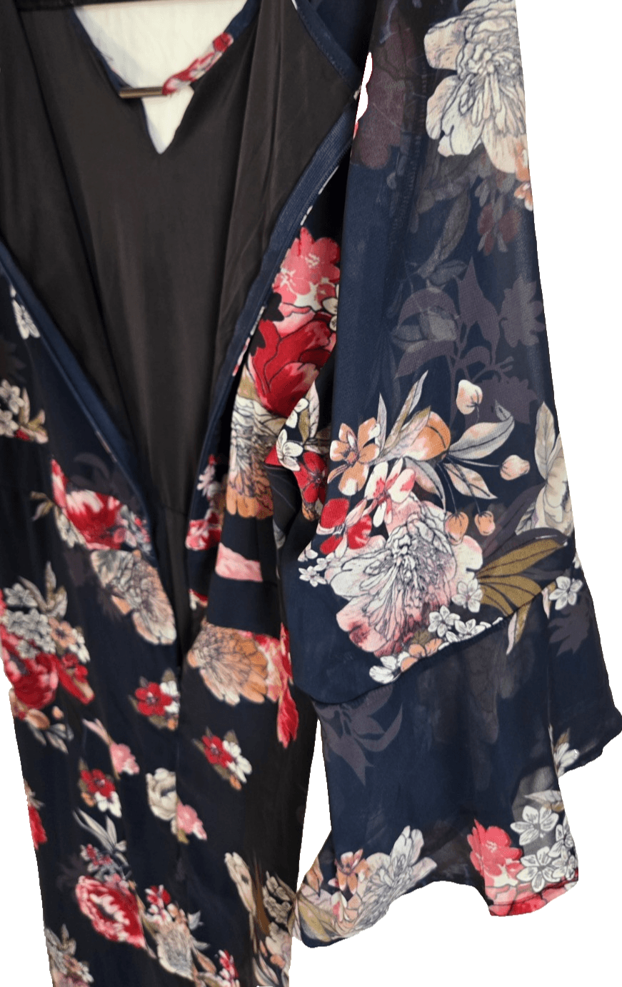 Euro Edit Ladies Dress Size 14/42 Midi Dress - Short Sleeve Navy Blue Floral Pat — photo 4 of 9
