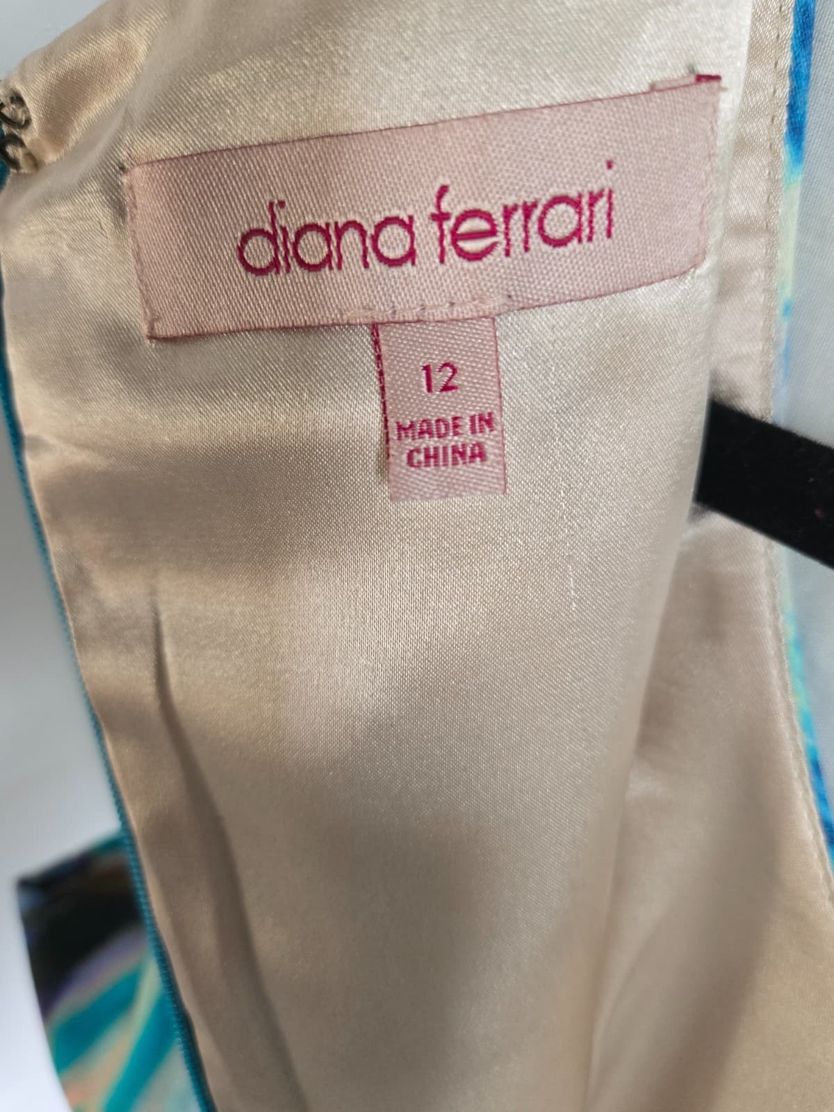 Diana Ferrari Festive Fitted Digital Print Dress - Size 12 - Sleeveless — photo 5 of 7