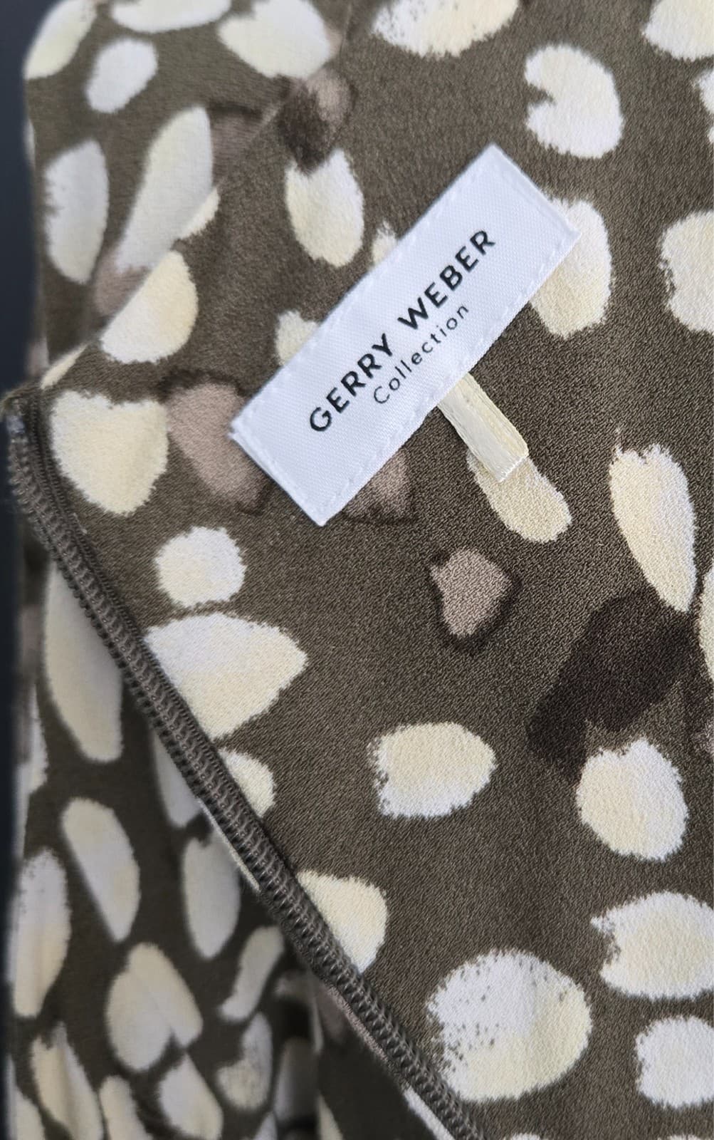 Long Viscose Dress by Gerry Weber Collection - Size 12 - Khaki Vanilla Print — photo 6 of 10