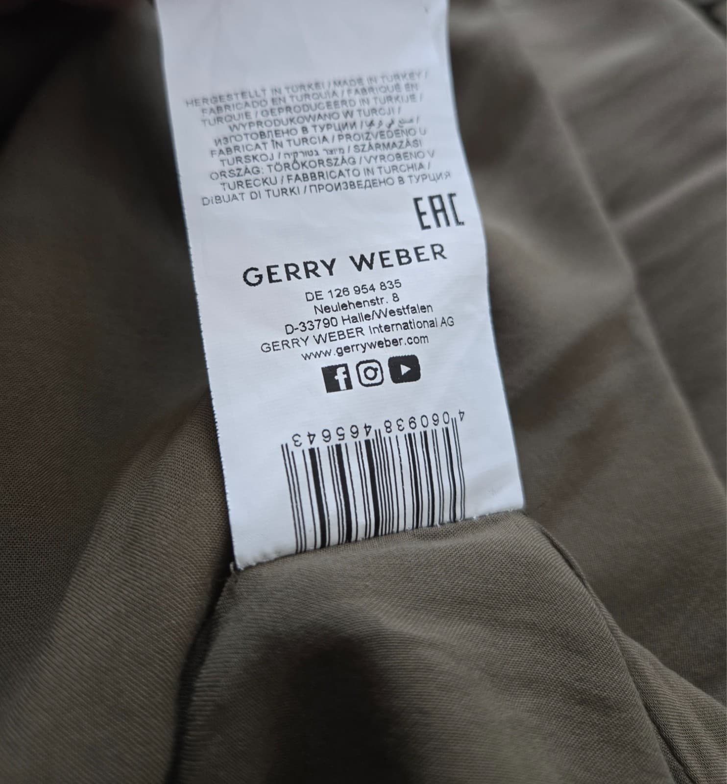 Long Viscose Dress by Gerry Weber Collection - Size 12 - Khaki Vanilla Print — photo 8 of 10