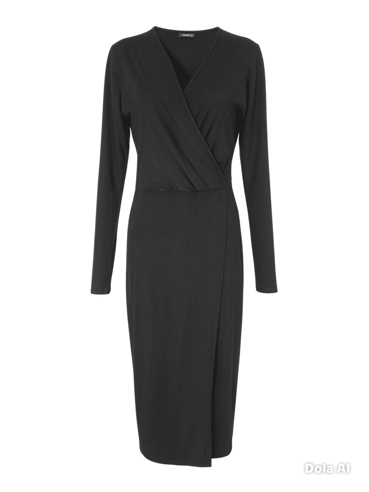 Ladies Boohoo Tall Black Long Sleeved Wrap Dress - Size Aust 14 — photo 1 of 14