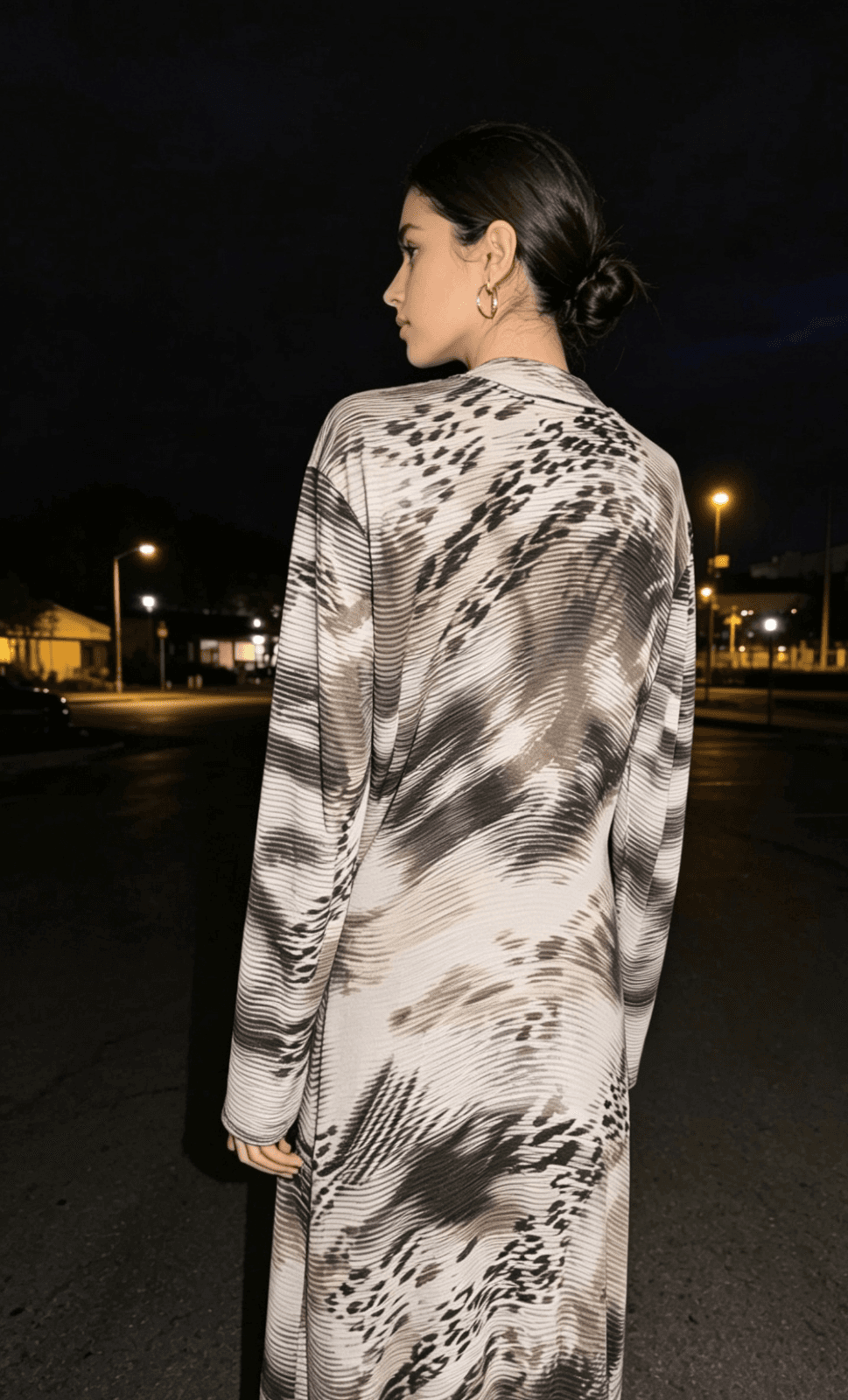Philosophy Long Sleeved Animal Print Dress - Size 14 with Split — photo 3 of 11
