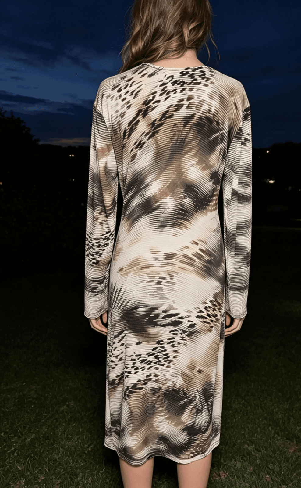 Philosophy Long Sleeved Animal Print Dress - Size 14 with Split — photo 4 of 11