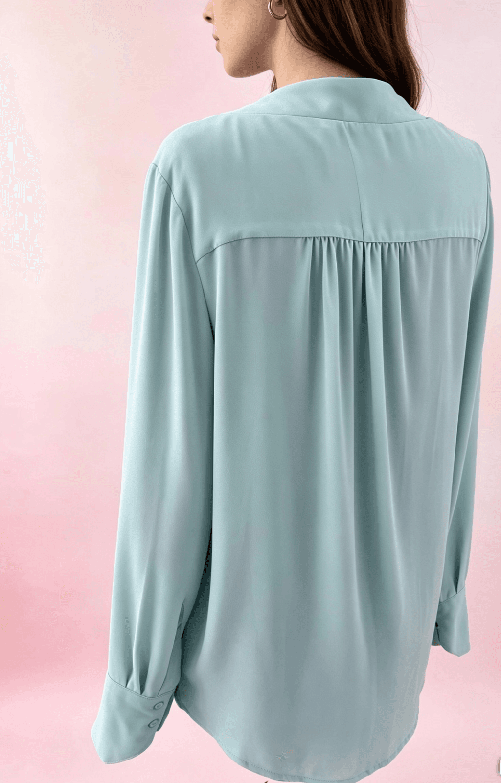 Portmans Mint Blouse - Size 10 - Long Sleeve - Cross Front — photo 2 of 7