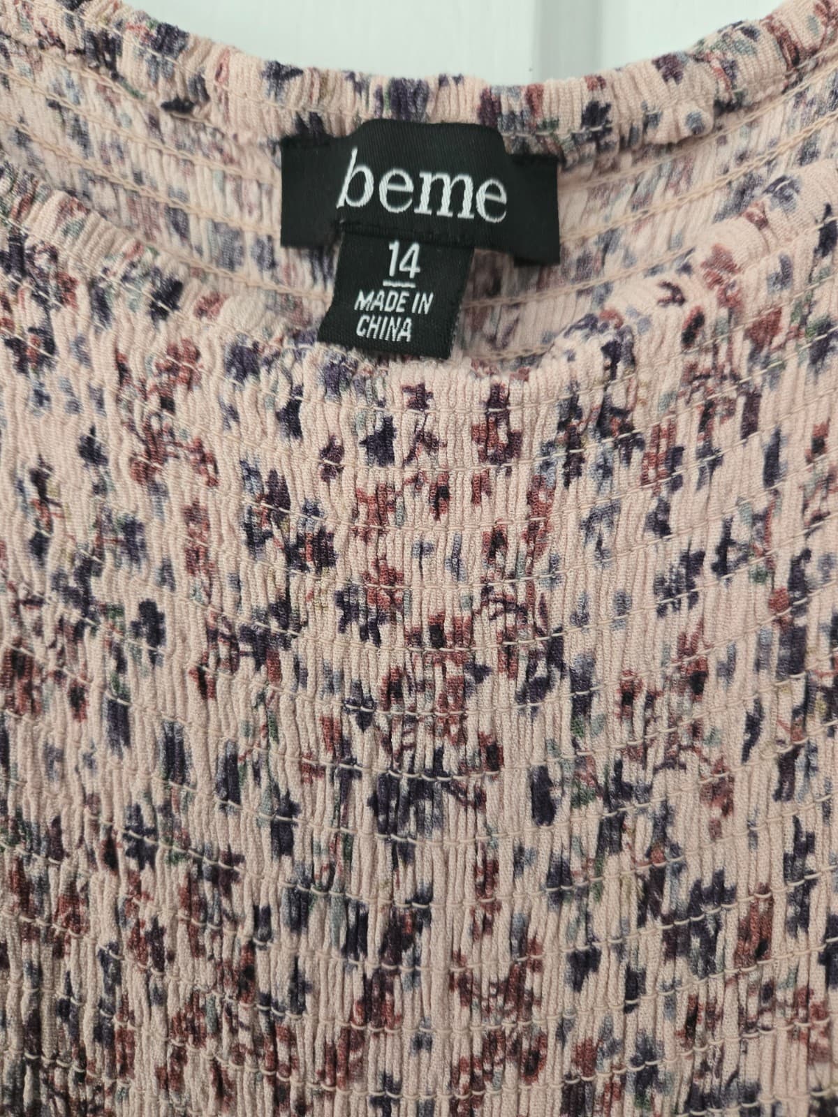Beme Ladies Summer Dress: Size 14: Smocked Floral Boho Maxi Dress: Blush Pink — photo 6 of 9