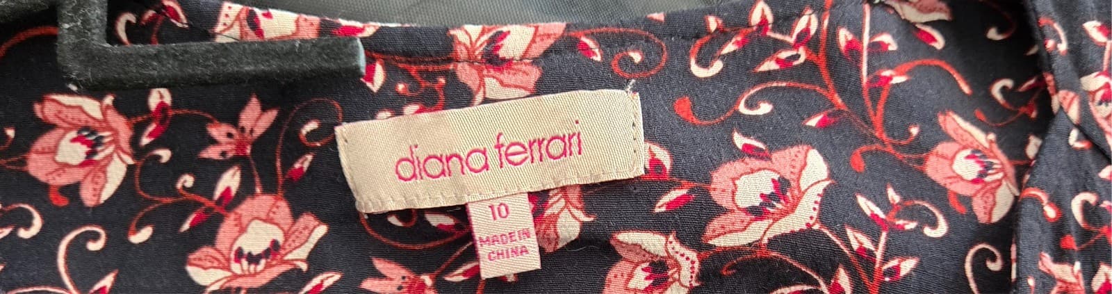 Diana Ferrari Ladies Floral Red / Black Mini Dress: Size 10 — photo 7 of 9