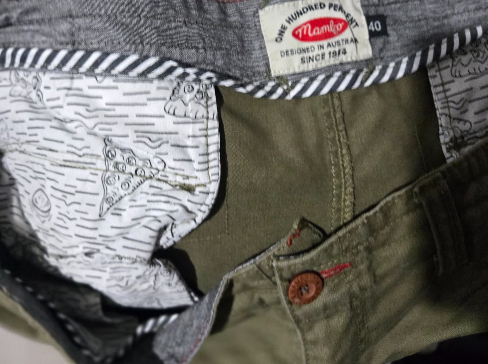 Mens Mambo Khaki Green Cargo Pants - Size 40 — photo 5 of 9