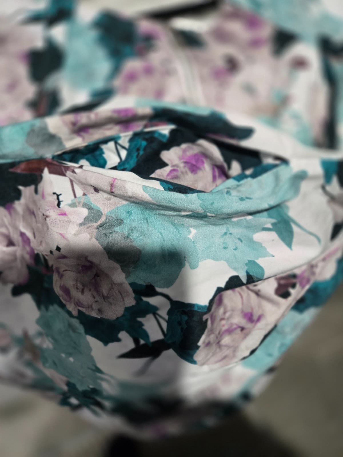 Portmans Dress Womens 12 Blue/Purple Floral Fit Flare Front Zip Office City — photo 7 of 7